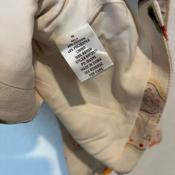 Hausen Cream Italian Picnic Sleeveless Button Up Martha Top Women's Size Small - Picture 7 of 7